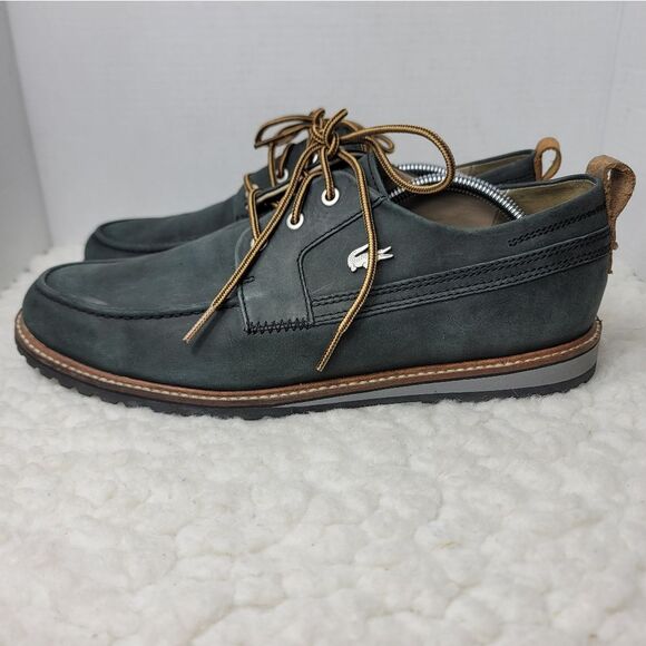 Lacoste Marceau Low 2 SRM LTH Mens Size 12 Golf Spikless Boat Gray Leather Shoe - Picture 3 of 11